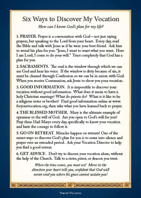 Prayer to know my vocation - Back